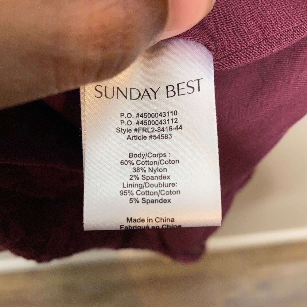 Sunday Best Aritzia‎ Burgundy Floral Lace Long Sleeve Mini Dress XS FRL2-8416-44 - Picture 7 of 7